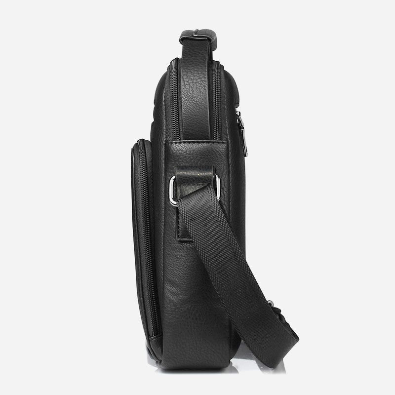Messenger Bag für Herren, lässige Umhängetasche aus PU-Leder