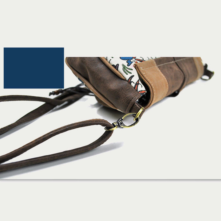 Umhängetasche für Damen im ethnischen Stil mit Druck aus PU-Leder