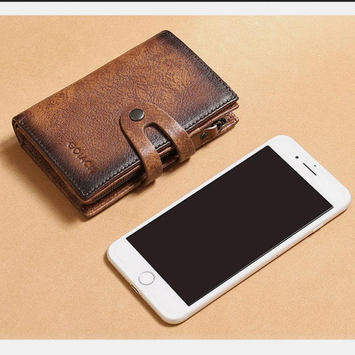 RFID Leder Retro Multifunktionale Geldbörse