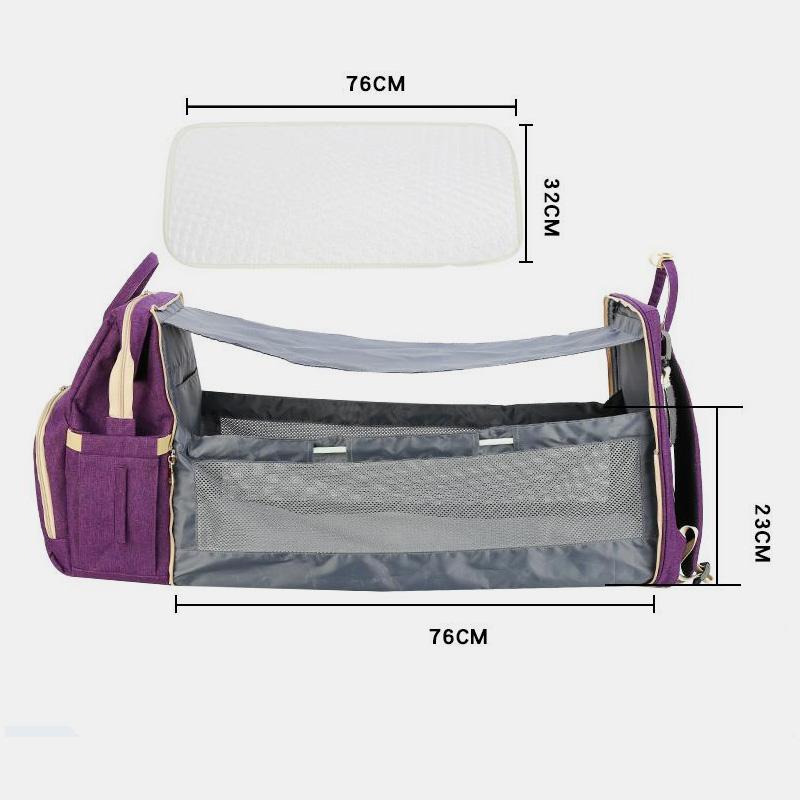 Wickeltasche, tragbarer Reiserucksack mit Wickelunterlage, USB-Aufladung 