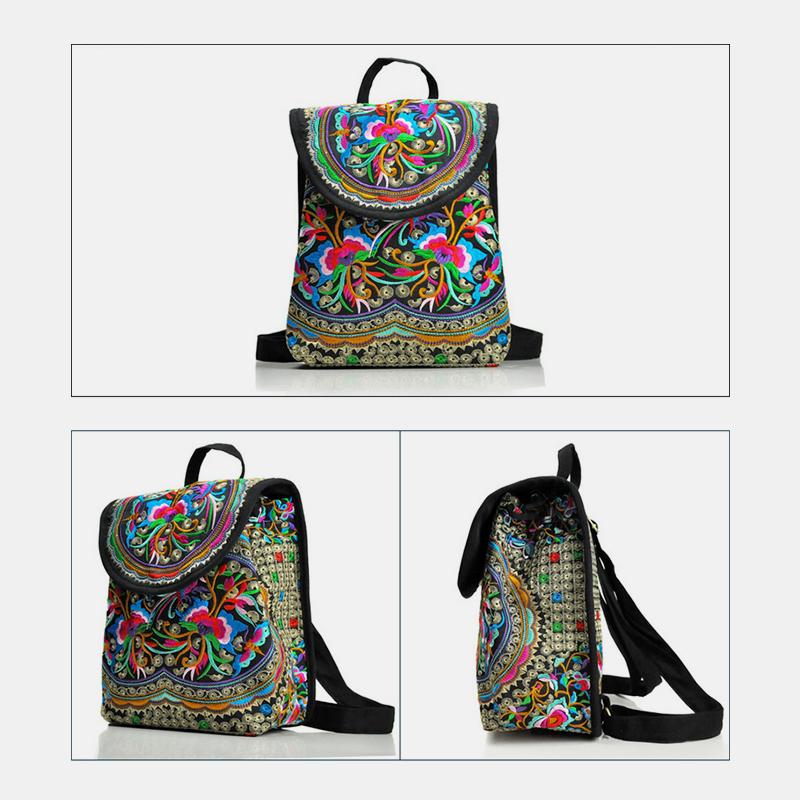 Reiserucksack mit ethnischer Vintage-Stickerei