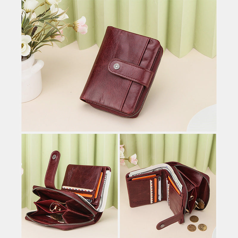 RFID Multifunktionale Leder Vintage Geldbörse