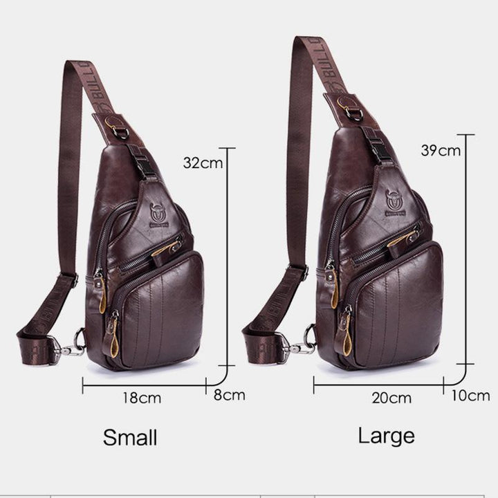 Multifunktions-Schultertasche aus echtem Leder im Vintage-Stil