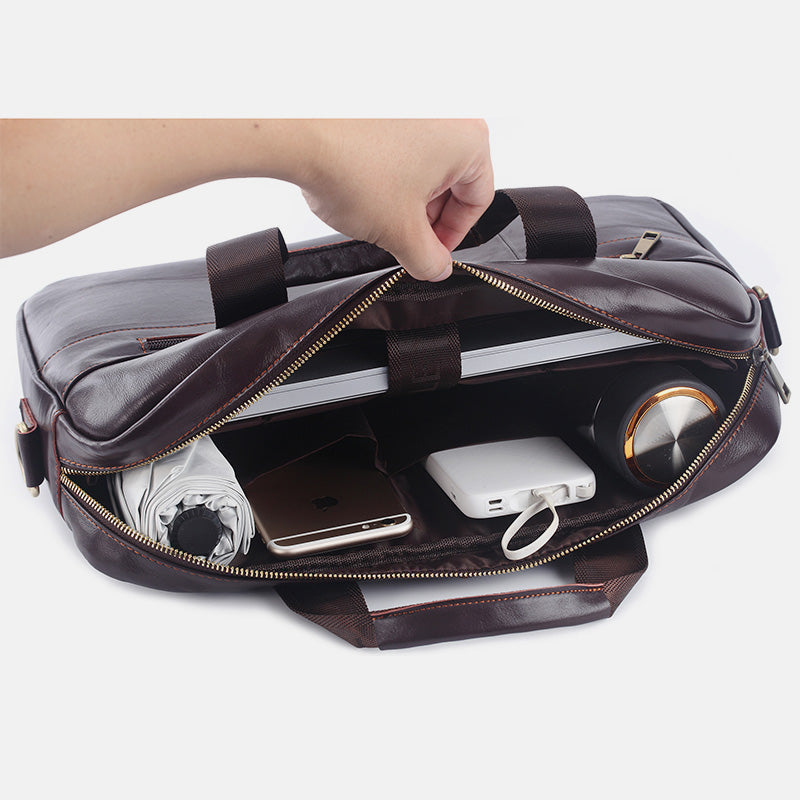Vintage Business Messenger Bag aus echtem Leder