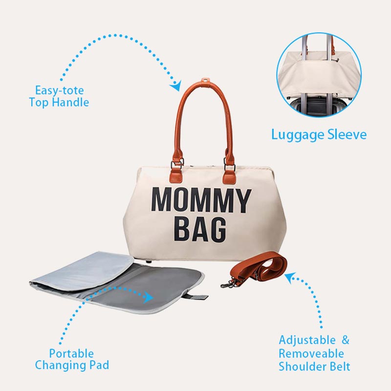 Funktionelle Mamatasche, Baby-Wickeltasche, große Tragetasche, Handtasche, Reisetasche
