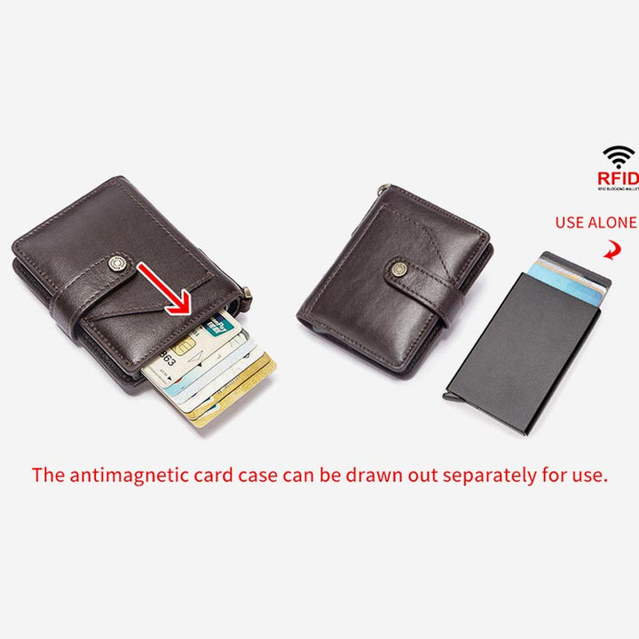 RFID Bifold Business Kurze Geldbörse mit Kette