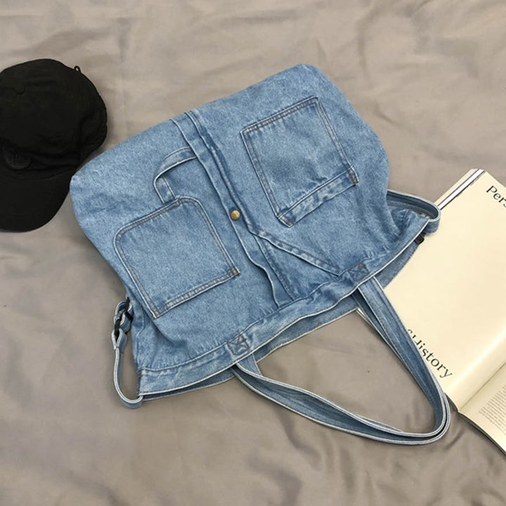 Denim-Einkaufstasche für Damen, große Kapazität, Umhängetasche - image 11