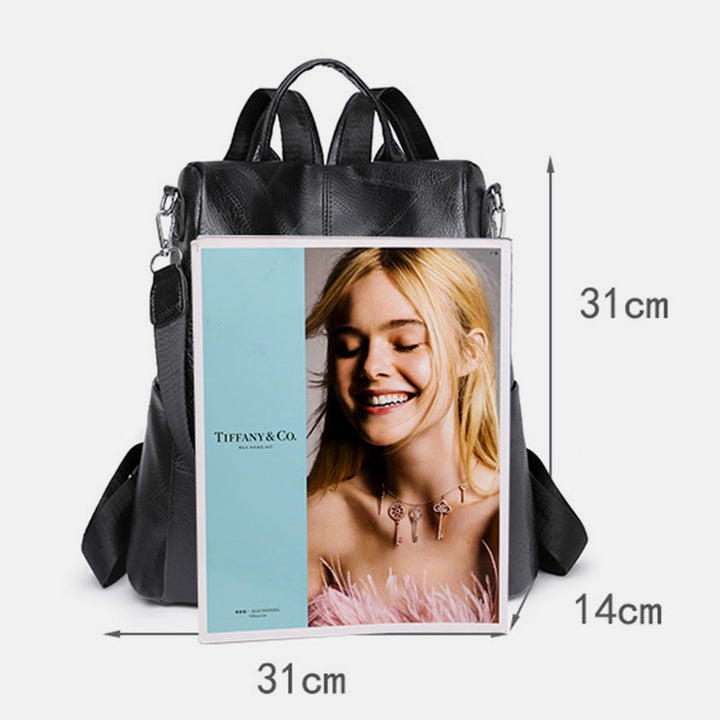 Damen Leder Rucksack Handtasche Cabrio Schultertasche Anti Diebstahl Reise Daypack
