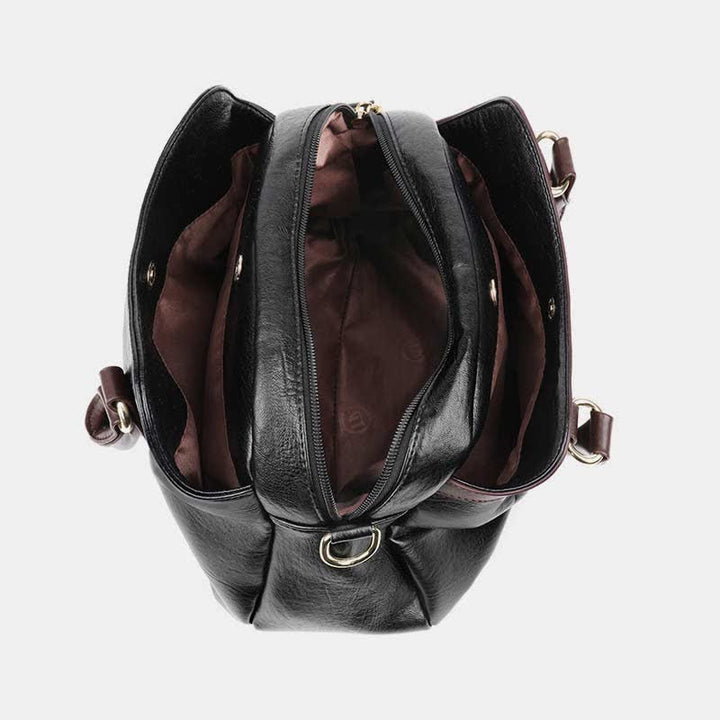 Tragetasche mit drei Fächern für Damen, große Hobo-Handtasche, Umhängetasche