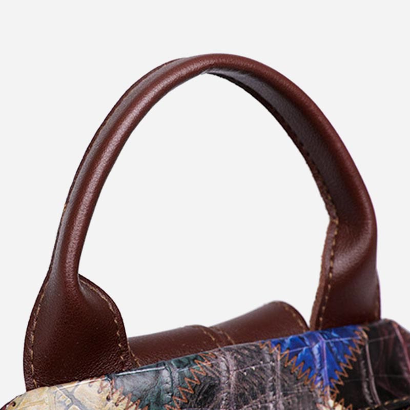 Rucksack für Frauen, Retro, Kontrastfarbe, geometrischer Reiserucksack