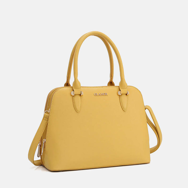 Solide Multi-Carry-Handtasche mit Muschel-Print