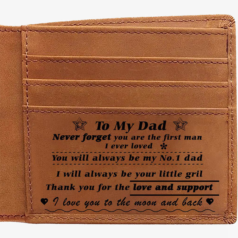 Dünne Brieftasche für die Familie, mit Laser-Inschrift, Leder, Geldbörse, Geschenk