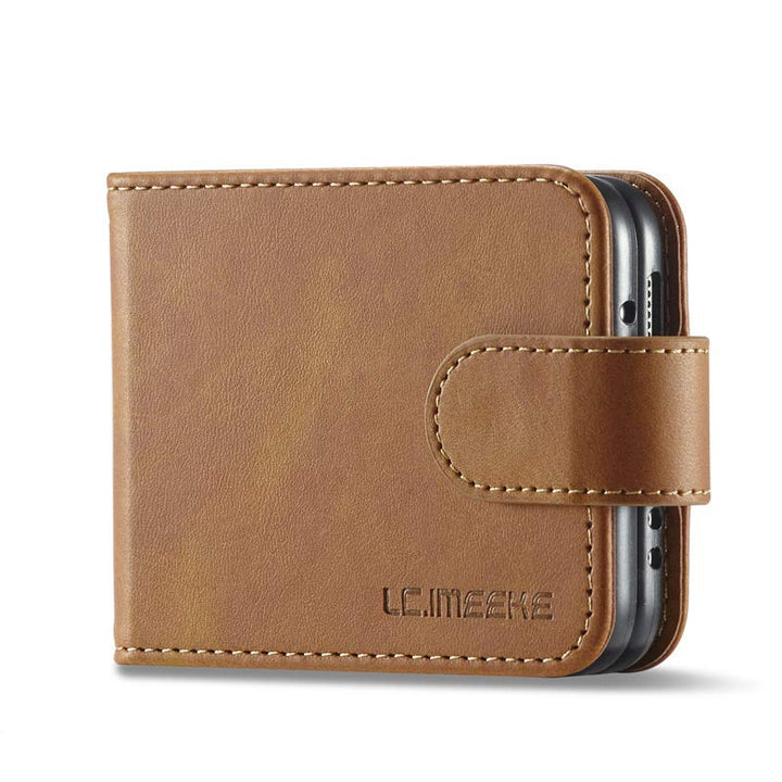 Samsung Galaxy Z Flip 3 Leder-Handyhülle Wallet Case mit Kartenfach