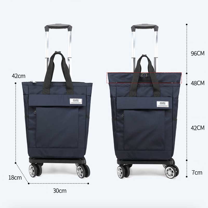 Rolltasche für kurze Reisen, leichte Einkaufshandtasche mit Zugstange