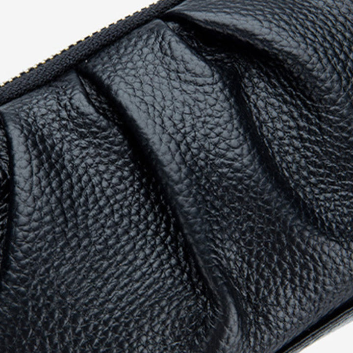 Clutch aus Rindsleder mit zwei Fächern, Handgelenktasche für Damen