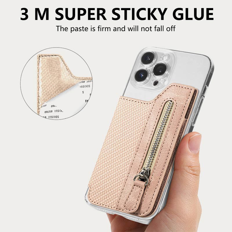 Brieftasche für Telefon Creative Stick Clamshell Style Zurück Kartenhalter