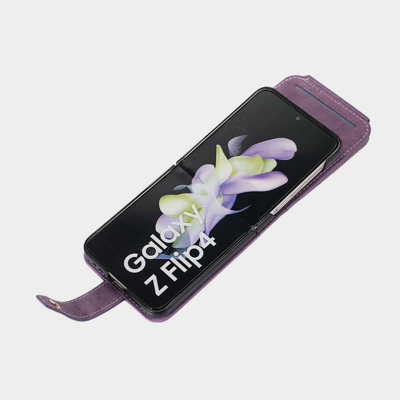 Handyhülle für Samsung Z Flip 4 mit Kartenreißverschluss, schützende Klapphülle
