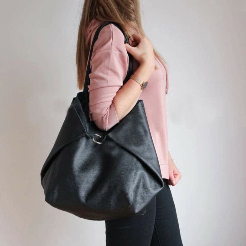 Große Kapazität weiche Leder Einkaufstasche Handtasche Shopper Geldbörse mit Beutel