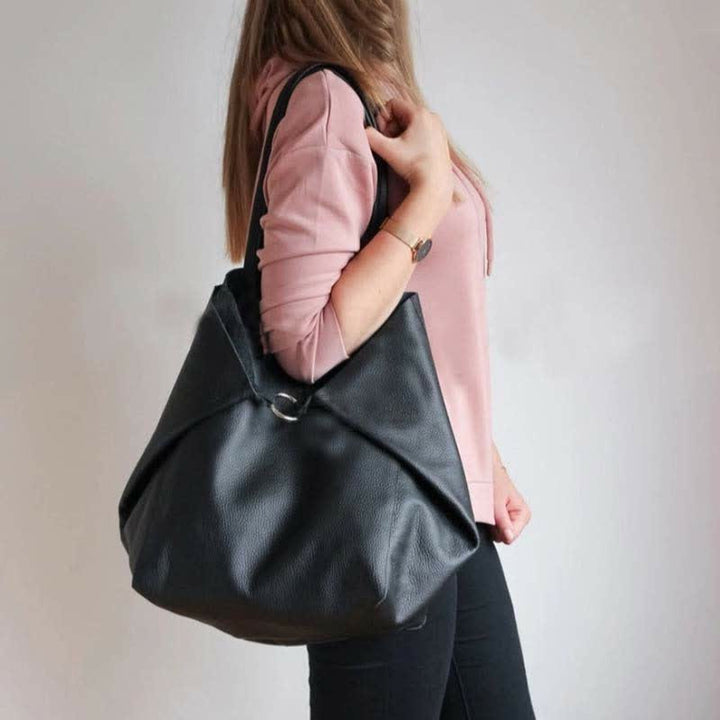 Große Kapazität weiche Leder Einkaufstasche Handtasche Shopper Geldbörse mit Beutel