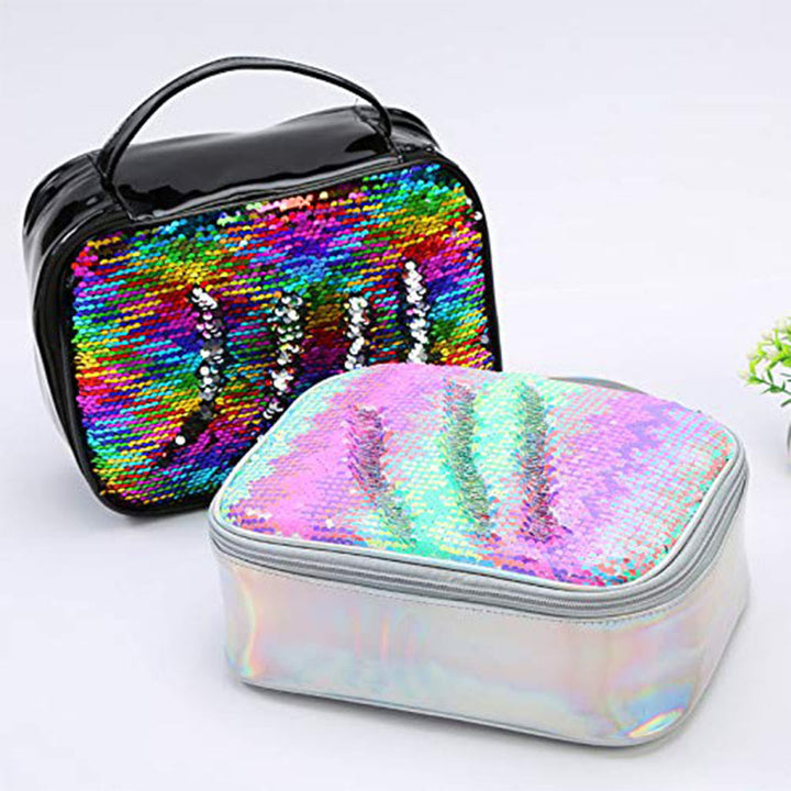 Lunchtasche für Kinder mit Glitzer-Herzmuster, isolierte Tasche