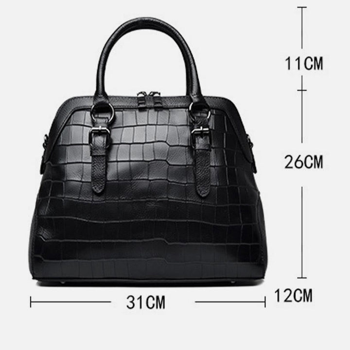 Elegante Handtasche Umhängetasche aus Leder mit Krokodilmuster in reiner Farbe