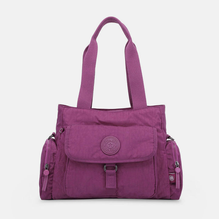 Damen Umhängetasche, leichte Schultertasche aus Nylon mit mehreren Taschen und Reißverschluss