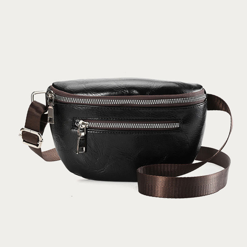 Retro Sling Bag Ölwachs Kunstleder Crossbody Umhängetasche