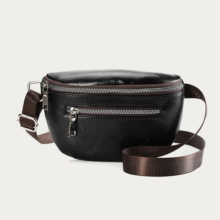 Retro Sling Bag Ölwachs Kunstleder Crossbody Umhängetasche