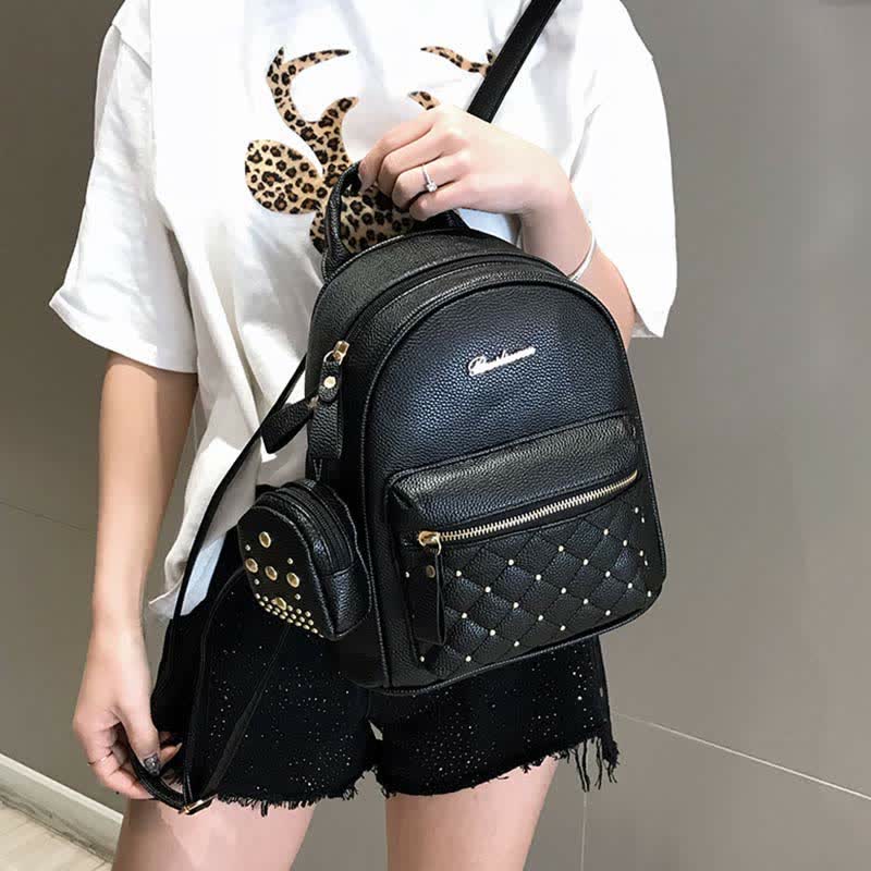 Mini-Rucksack für Damen, modischer Reiserucksack, Geldbörse mit kleiner Tasche