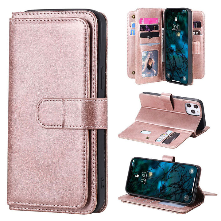 iPhone-Wallet-Hülle, leichtes Flip-Case mit Kreditkartenfach