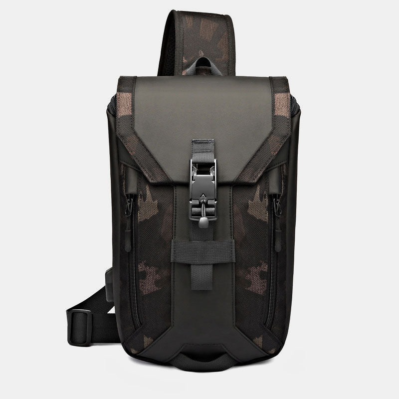 Wasserabweisende Schultertasche mit USB-Ladeanschluss