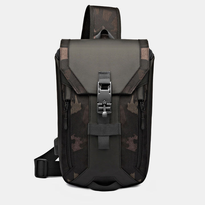Wasserabweisende Schultertasche mit USB-Ladeanschluss