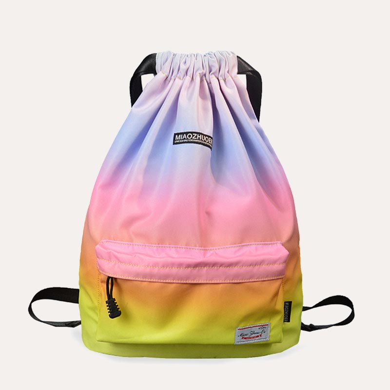 Wasserdichter Nylon-Rucksack mit großer Kapazität und Kordelzug für Sport, Schwimmen, Yoga