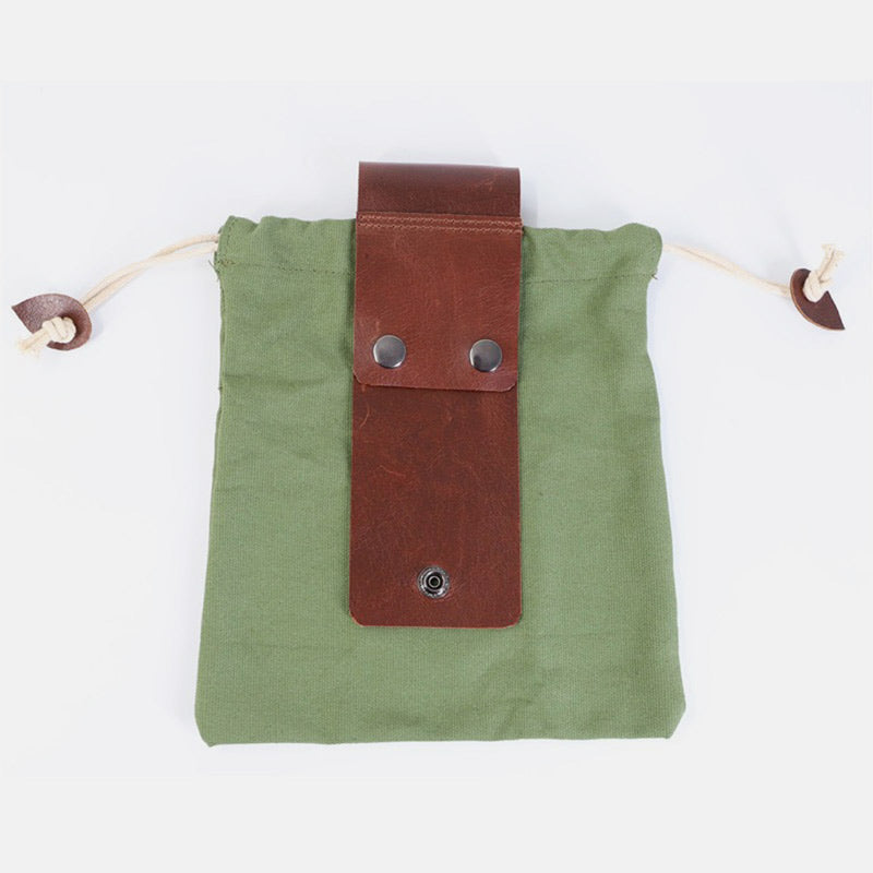 Aufbewahrungstasche aus Leder und Canvas für Bushcraft