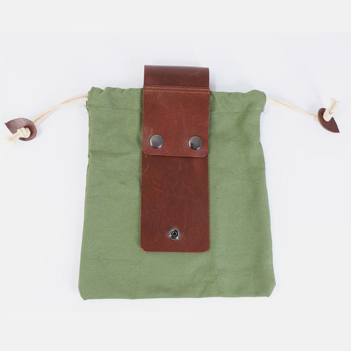 Aufbewahrungstasche aus Leder und Canvas für Bushcraft