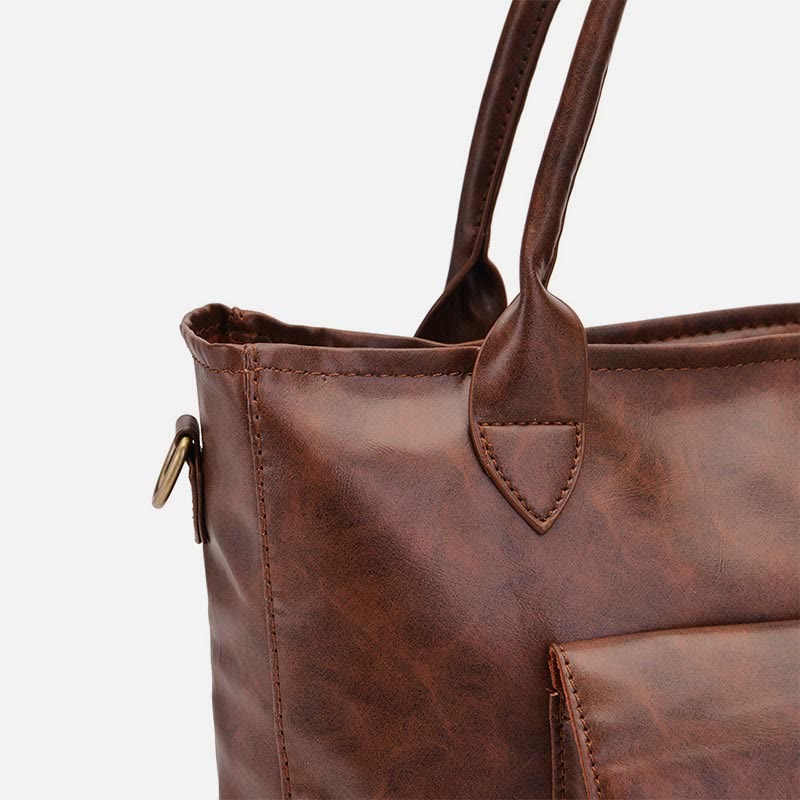 Retro Leder Tote Quaste Dekor Klassische Multifunktionale Reisetasche - image 6