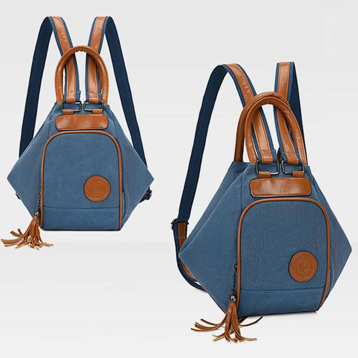 Multifunktionaler Damen-Rucksack mit Quastendekor, tragendem Canvas, Reise-Tagesrucksack