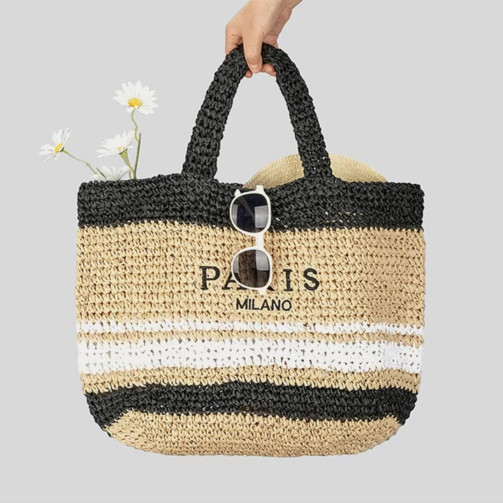 Strandtasche für Damen, Sommer, Strandparty, lässige Strohhandtasche