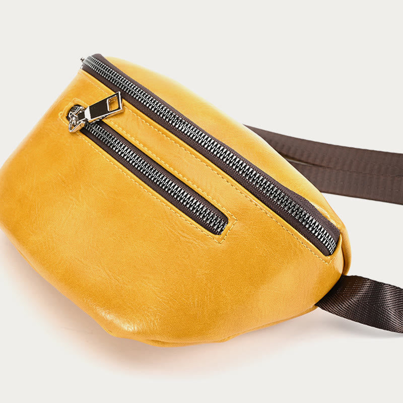 Retro Sling Bag Ölwachs Kunstleder Crossbody Umhängetasche