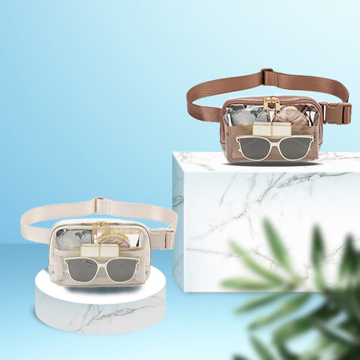 Gürteltasche für Damen, Outdoor-Sport, durchsichtige, wasserdichte Nylontasche