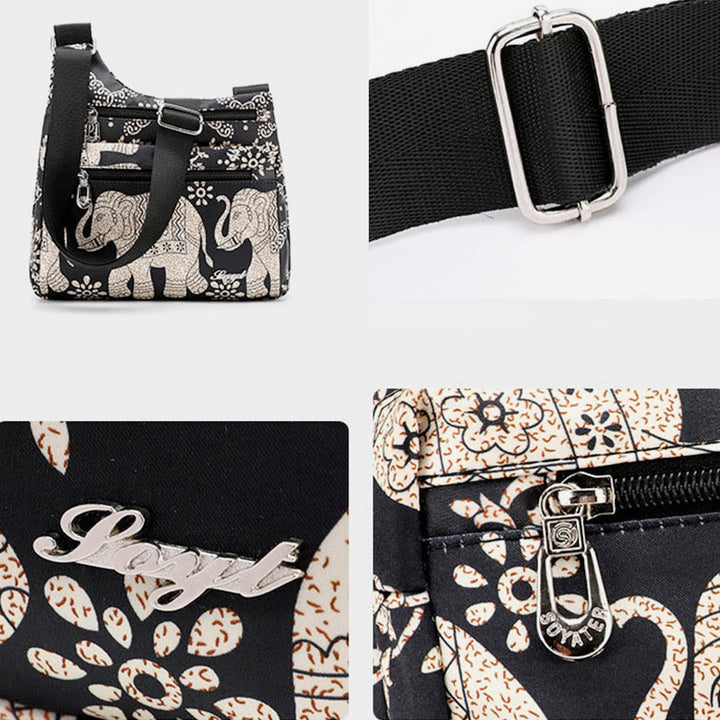 Umhängetasche für Damen aus Nylon mit Folk-Custom-Ethno-Druck