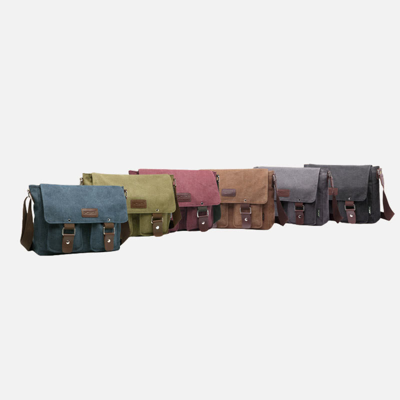 Kuriertasche für Herren, große Kapazität, lässige Schultertasche aus Segeltuch