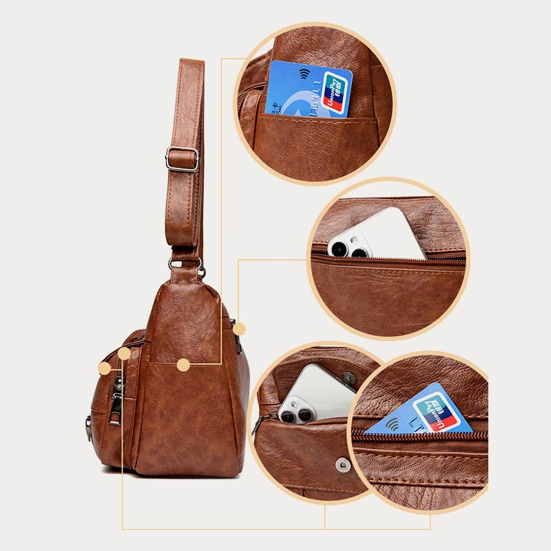 Herz Dekor Umhängetasche Retro Kunstleder Damen Schultertasche