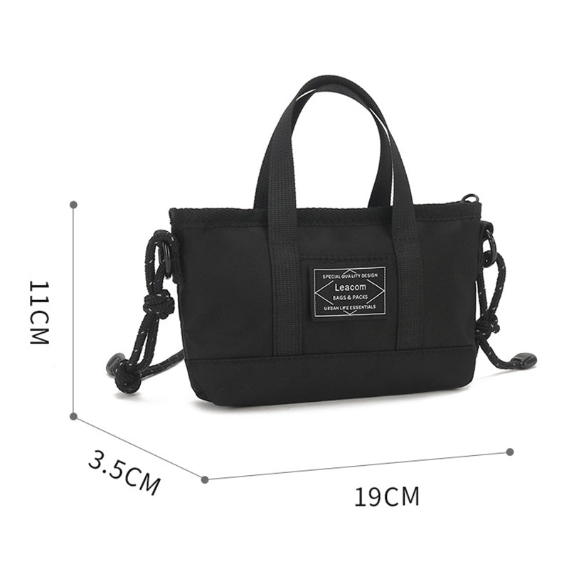 Kleine schwarze Retro-Umhängetasche für Unisex mit Henkel oben