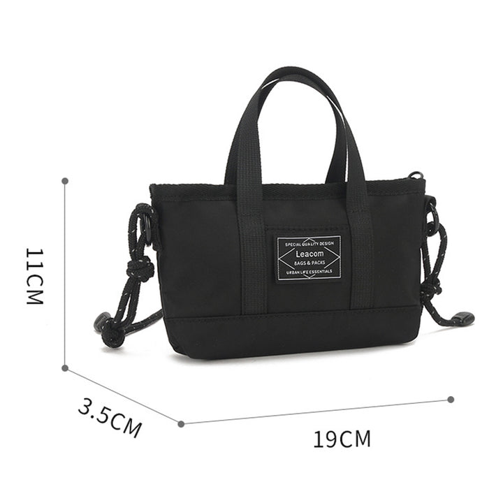 Kleine schwarze Retro-Umhängetasche für Unisex mit Henkel oben