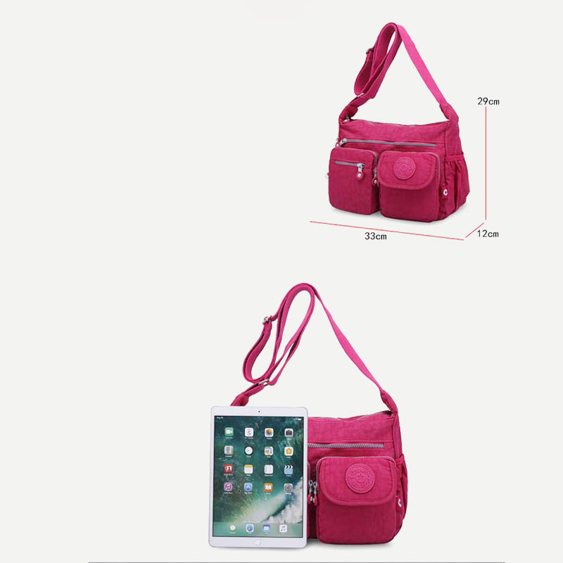 Damen Umhängetasche aus Nylon mit mehreren Taschen, Reise-Schultertasche, Umhängetasche