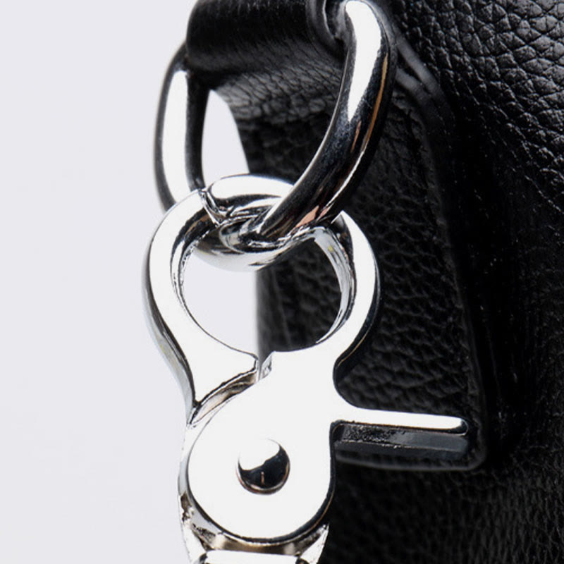 Modischer Rucksack aus echtem Leder mit doppeltem Schultergurt und geräumiger Tasche