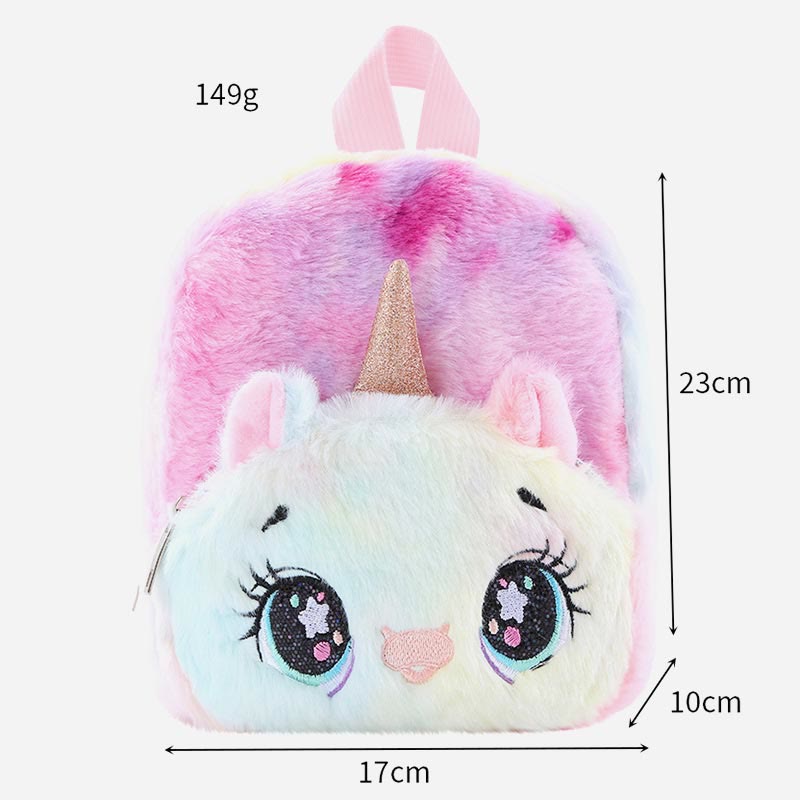 Rucksack für Frauen Einhorn pelzigen niedlichen Cartoon Kleinkinder Kinder Schultasche