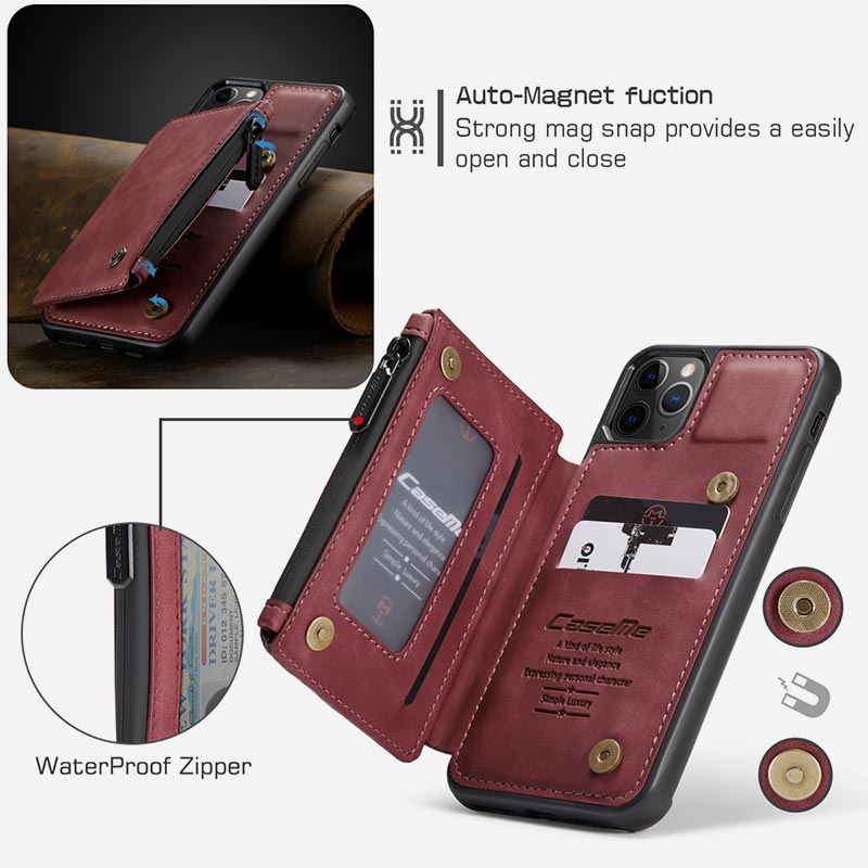 2 IN 1 Anti-Diebstahl RFID Telefon Tasche Brieftasche Smartphone Fall Kompatibel mit iPhone