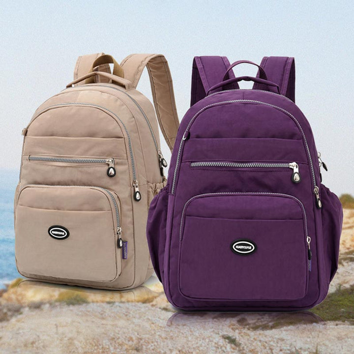 Nylon-Rucksack mit mehreren Taschen, leichter, lässiger Reise-Tagesrucksack für Damen